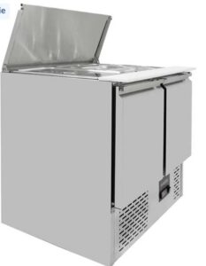 Vaiotec Saladette 2‑fach mit Klappdeckel – 900 × 700 mm