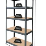 Professionelles Schwerlastregal Metall/Holz – 90 × 45 × 180 cm