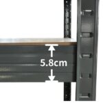 Professionelles Schwerlastregal Metall/Holz – 90 × 45 × 180 cm