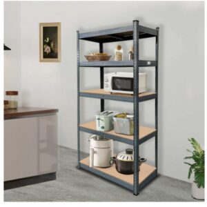 Professionelles Schwerlastregal Metall/Holz – 90 × 45 × 180 cm