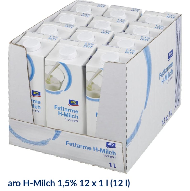 aro H‑Milch 1,5% – 12 × 1 L (12 L)